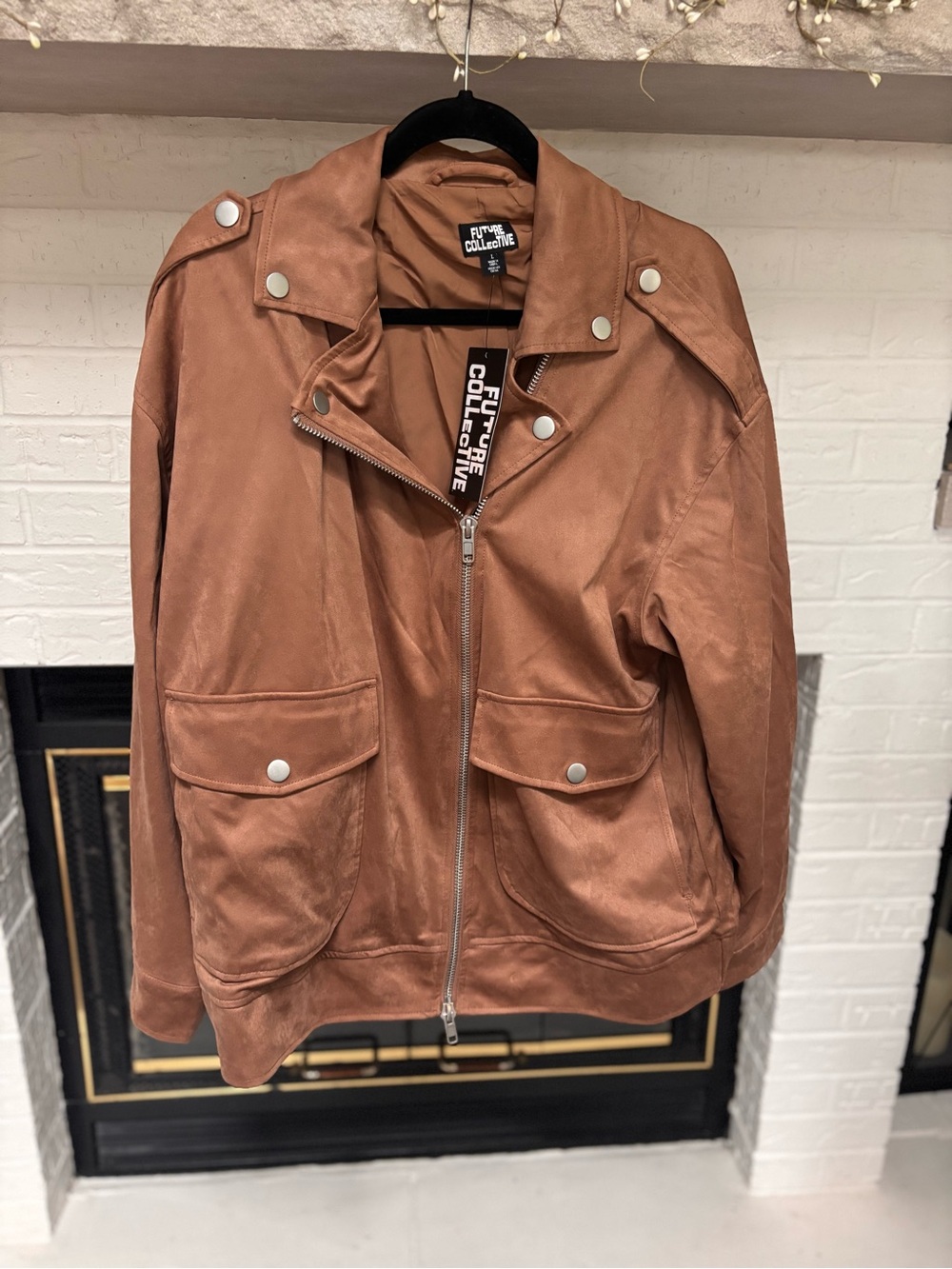 Future Collective Women's Tan Pea Coat Jacket